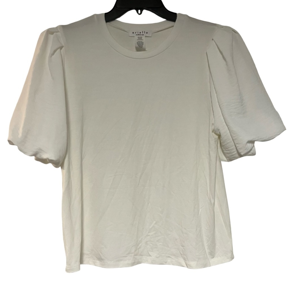 Ariella Cream Puff Sleeve Blouse Women's Size Large‎